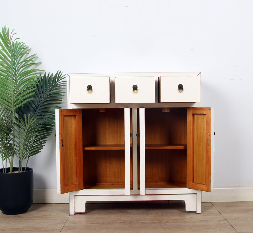 Chinese dresser 25 cm Deep Oriental / Asian style Cream white