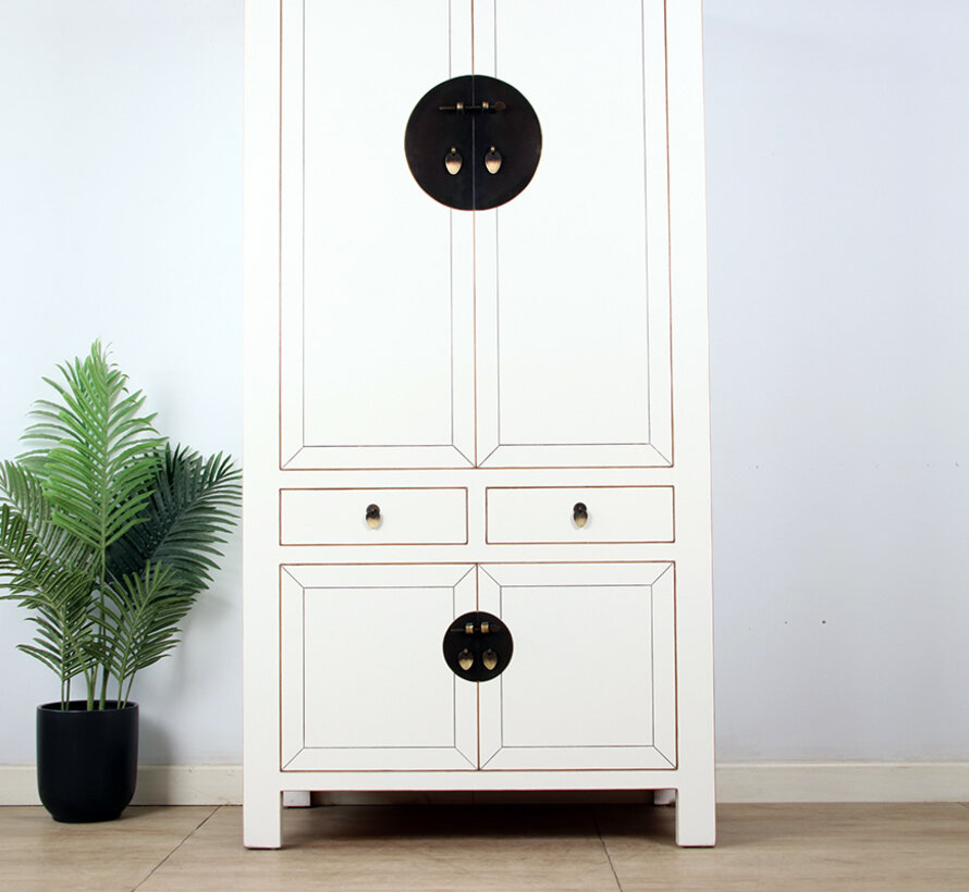Elegant white cabinet in Asian style Timeless Cream white