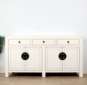 Yajutang china Sideboard 4 Türen 3 Schub Cremeweiß