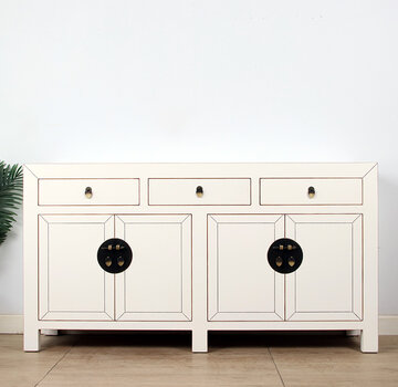 Yajutang Chinese sideboard 4 doors 3 drawers Cream white