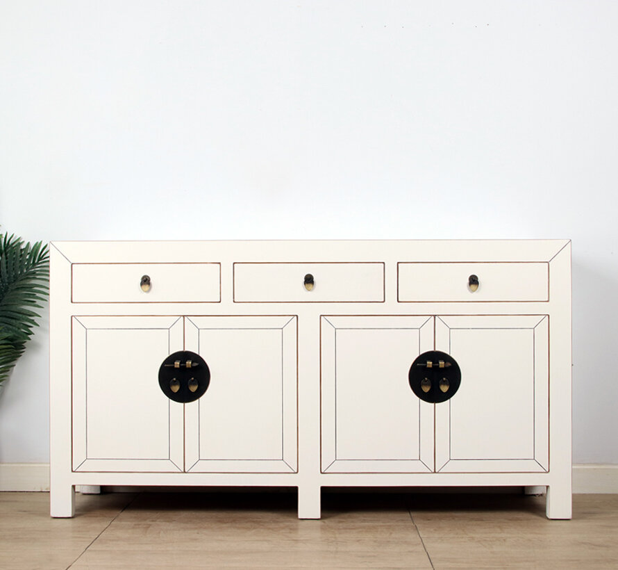 Chinese dresser sideboard 4 Türen 3 Schubladen Cream white