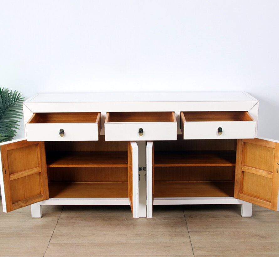 Chinese dresser sideboard 4 Türen 3 Schubladen Cream white
