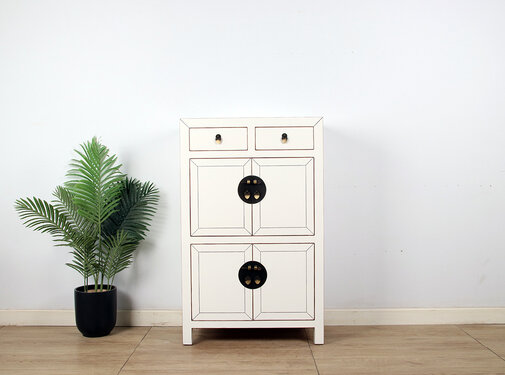 Yajutang Chinese dresser cupboard Cream white