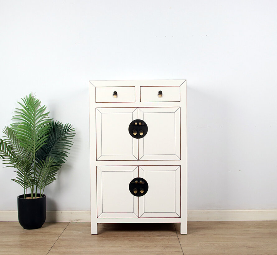 Chinese dresser wedding cabinet cabinet solid wood Cream white