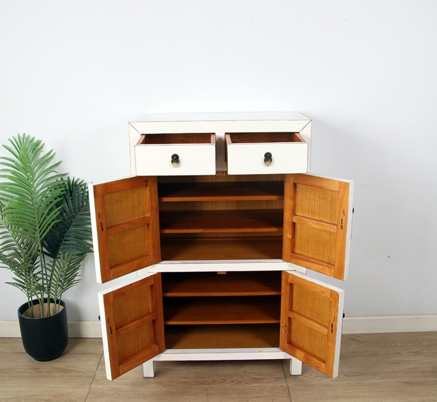 Chinese dresser wedding cabinet cabinet solid wood Cream white