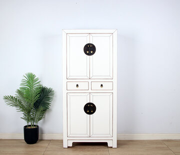 Yajutang Chinese dresser wedding cabinet Cream white