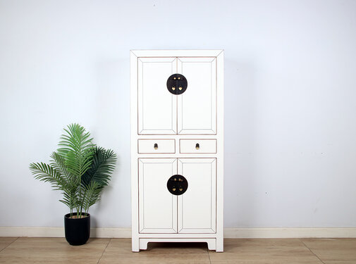 Yajutang Chinese dresser wedding cabinet Cream white
