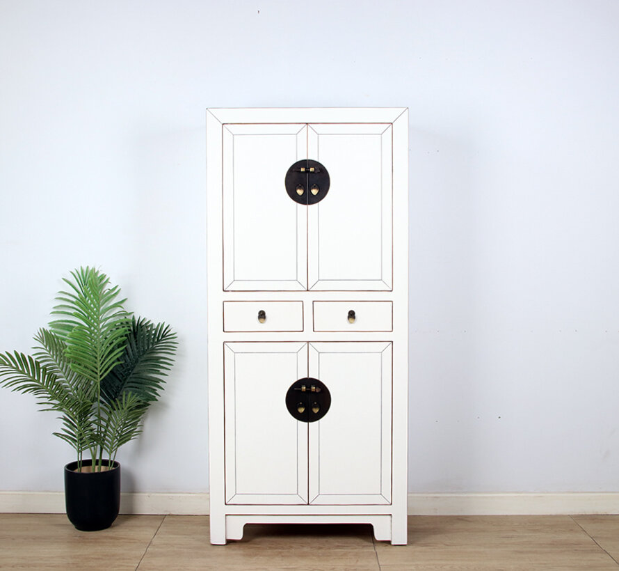 Chinesische Kommode Hochzeitschrank Mssivholz Cremeweiß