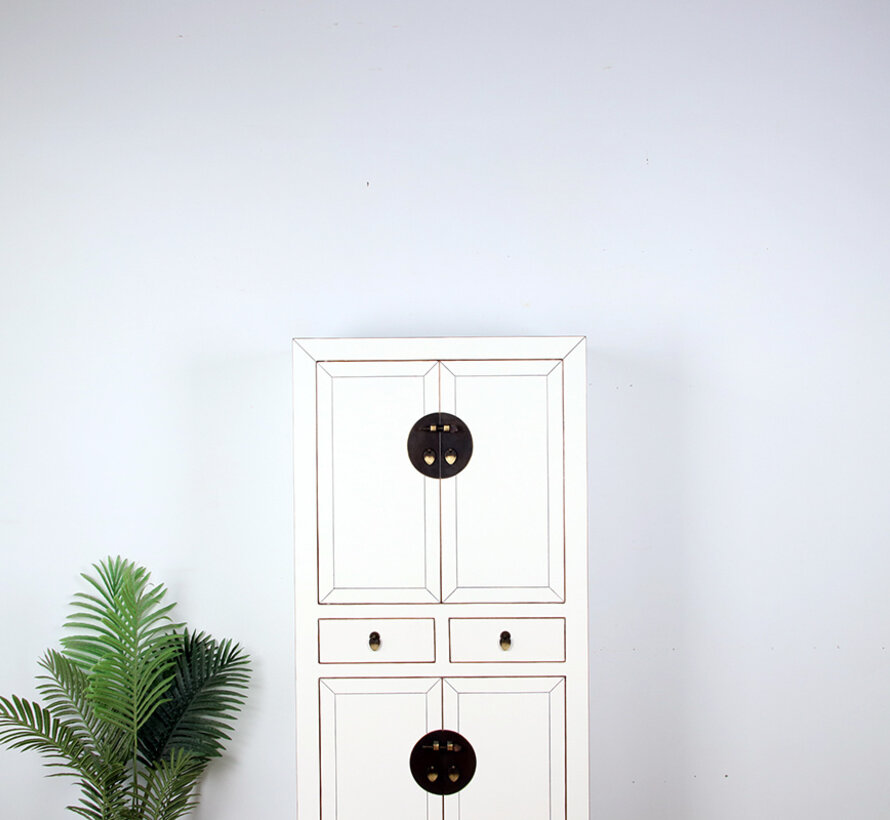 Chinese dresser wedding cabinet solid wood Cream white