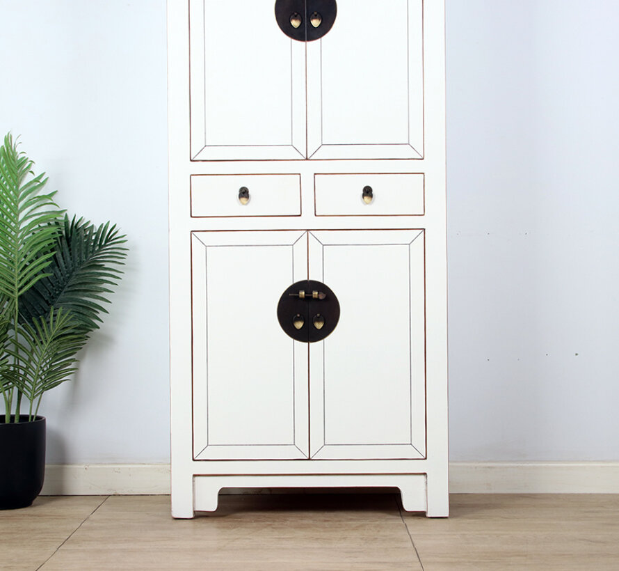 Chinesische Kommode Hochzeitschrank Mssivholz Cremeweiß