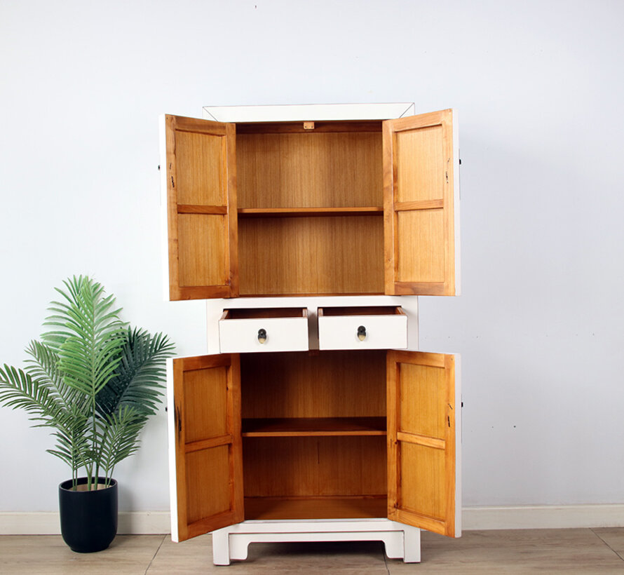 Chinese dresser wedding cabinet solid wood Cream white