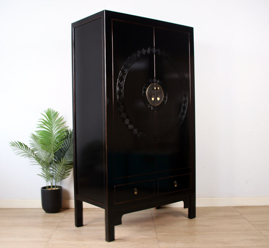 Feng Shui cabinet tradition meets aesthetics black vintage