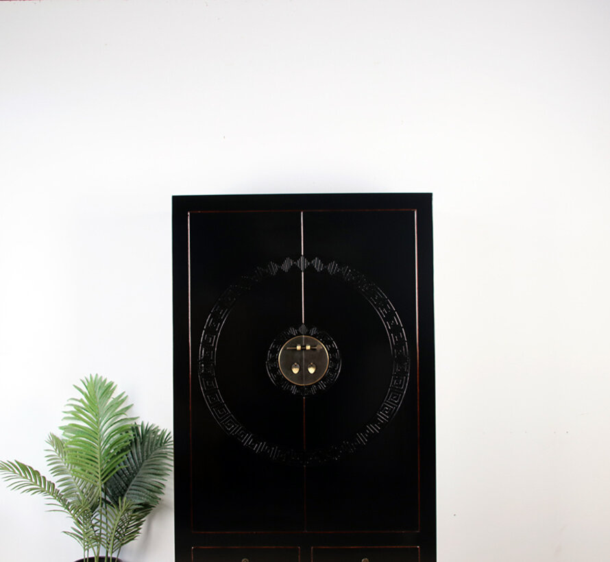 Feng Shui cabinet tradition meets aesthetics black vintage