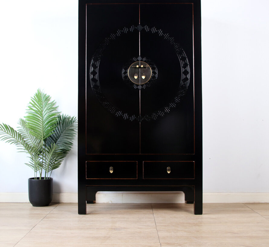 Feng Shui cabinet tradition meets aesthetics black vintage