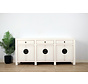 Timeless Modern  white Sideboard with Drawers and Doors Cream white