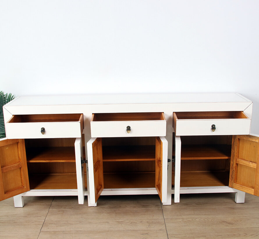 Zeitlos Modern weißes Sideboard mit Schubladen und Türen Cremeweiß