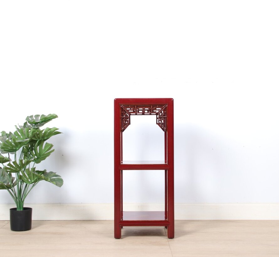 Flower column plant stand side table shelf purple red RAL3004