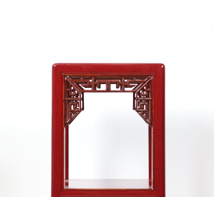 Flower column plant stand side table shelf purple red RAL3004