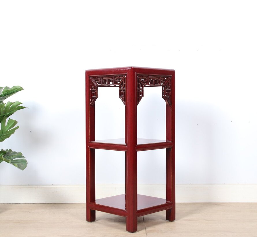 Flower column plant stand side table shelf purple red RAL3004