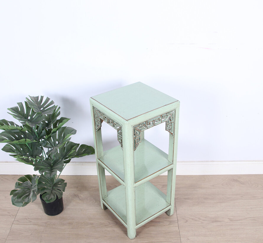 Flower column plant stand side table shelf solid wood