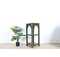 Flower column plant stand side table shelf solid wood olivgrün