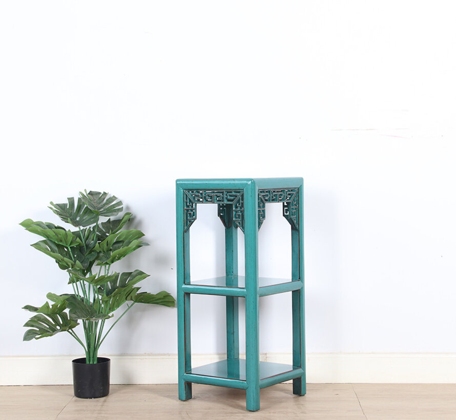 Flower column plant stand side table shelf solid wood