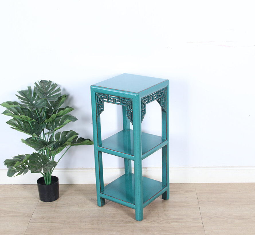 Flower column plant stand side table shelf solid wood