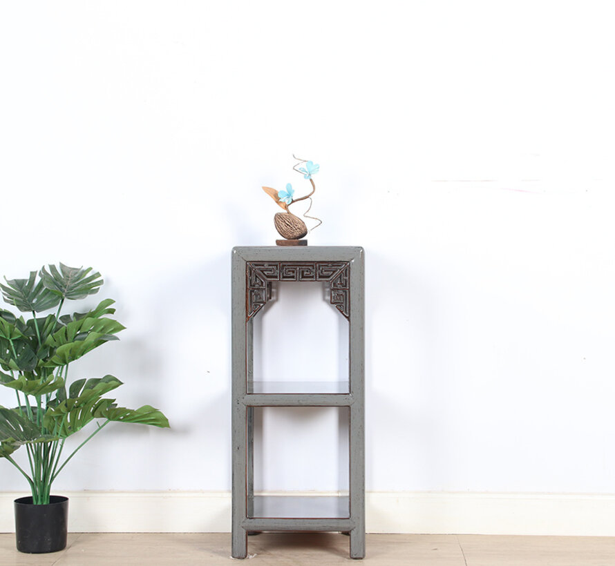 Flower column plant stand side table shelf solid wood