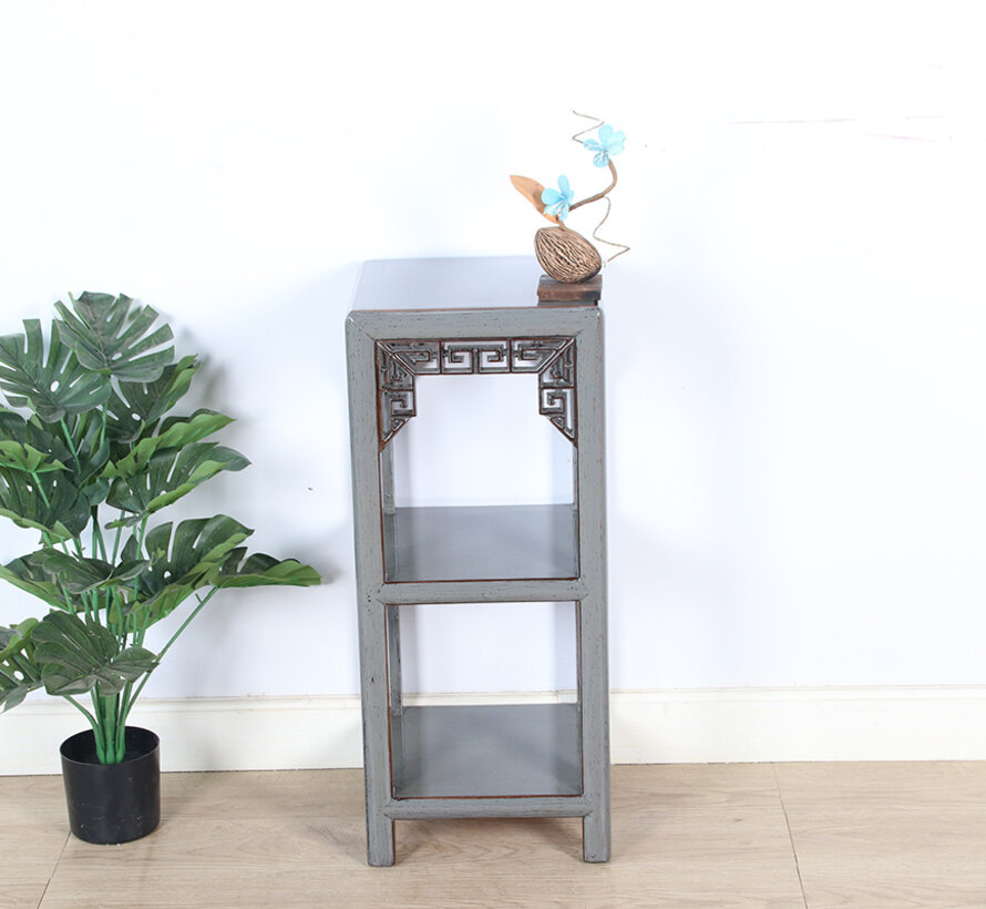 Flower column plant stand side table shelf solid wood
