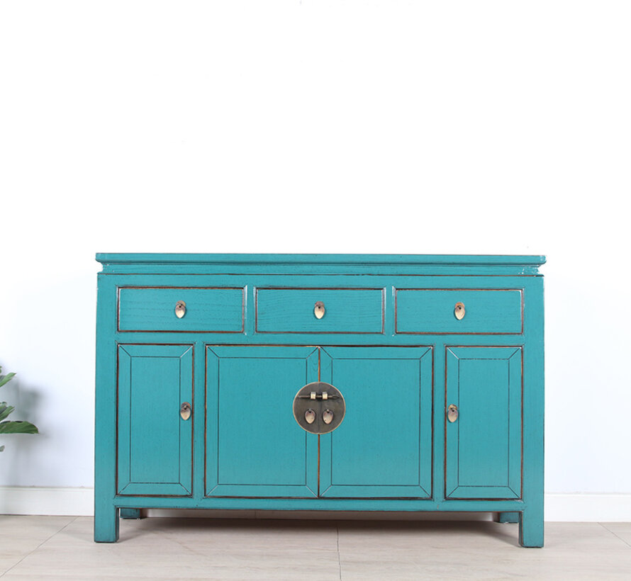 chinesisches Sideboard  Kommode 4 Türen 3 Schub türkis RAL5018