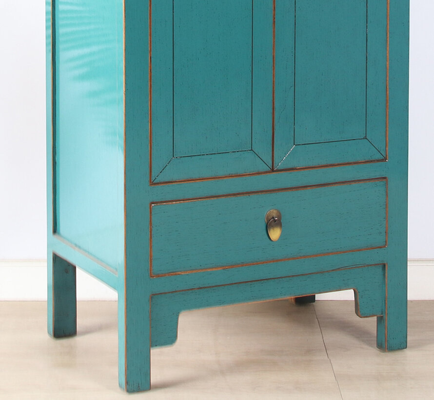 Chinesischer Hochzeitschrank 2 Türen 1 Schublade türkis  RAL5018