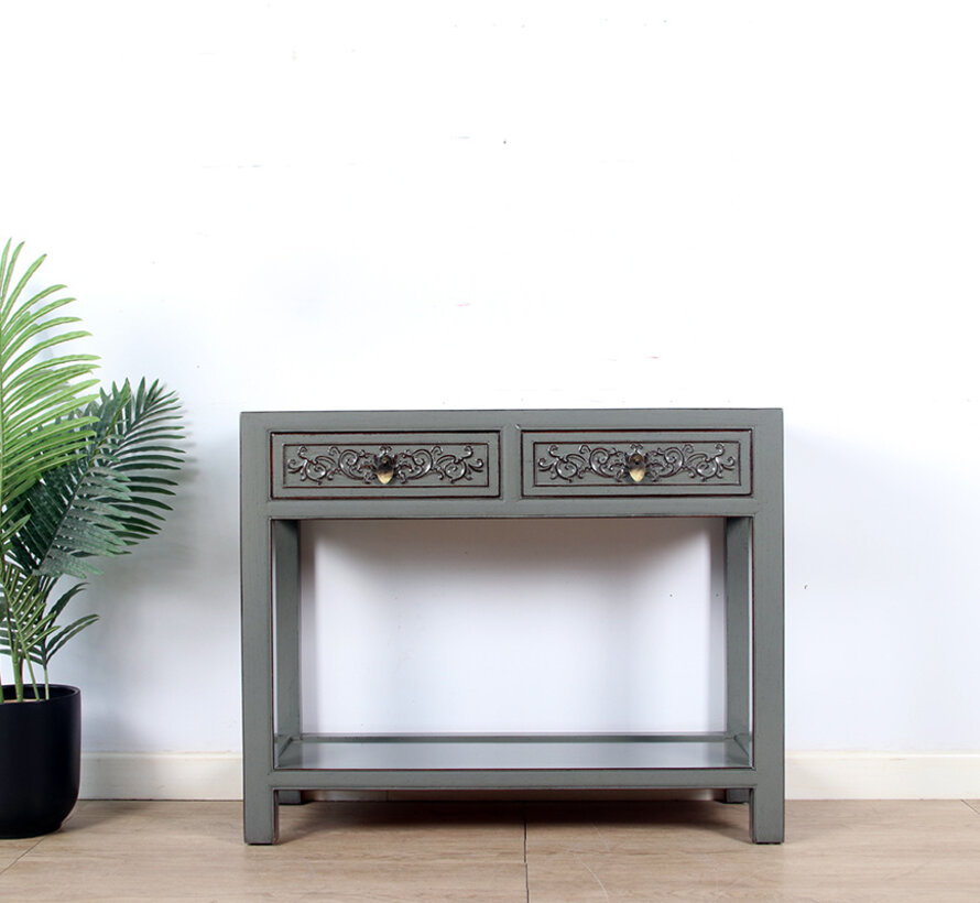 Console console table  solid wood grau RAL7005