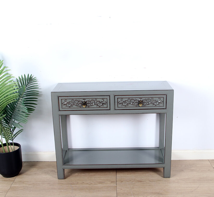 Console console table  solid wood grau RAL7005