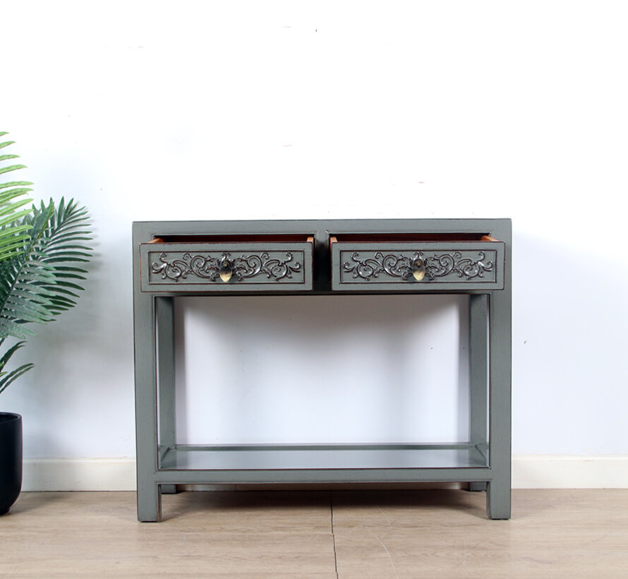 Console console table  solid wood grau RAL7005
