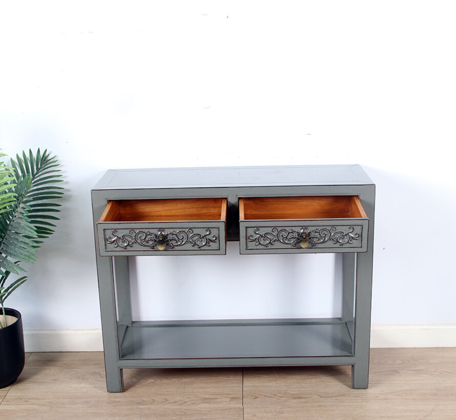 Konsole Konsolentisch  aus massivem Holz grau RAL7005