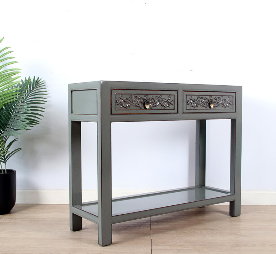 Console console table  solid wood grau RAL7005