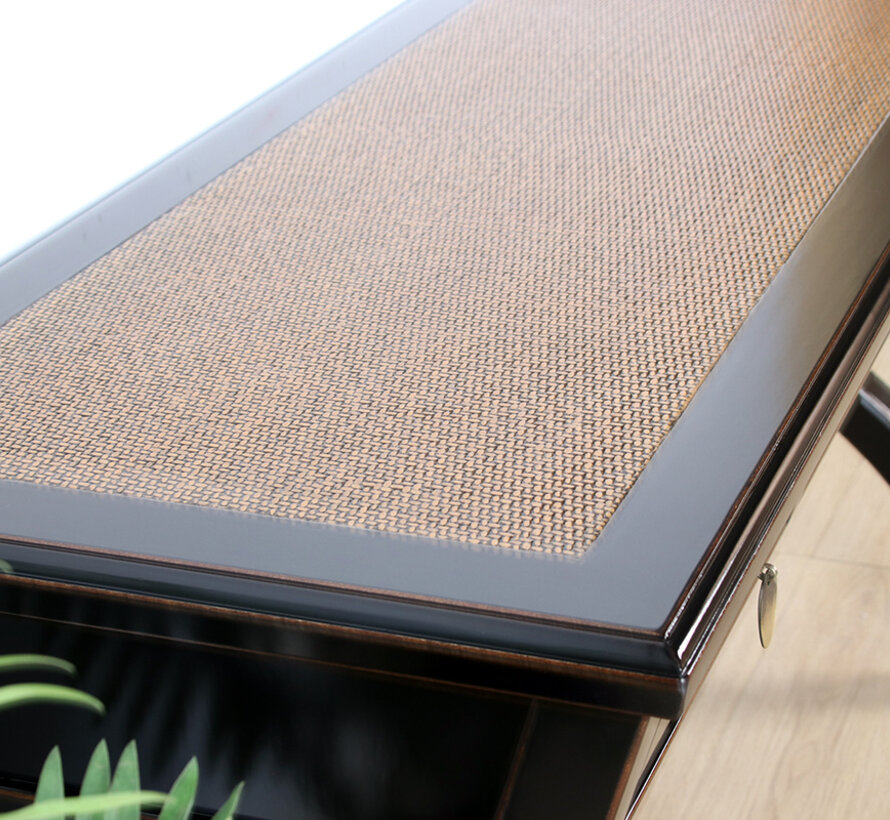 Desk with rattan weaving made of natural bamboo