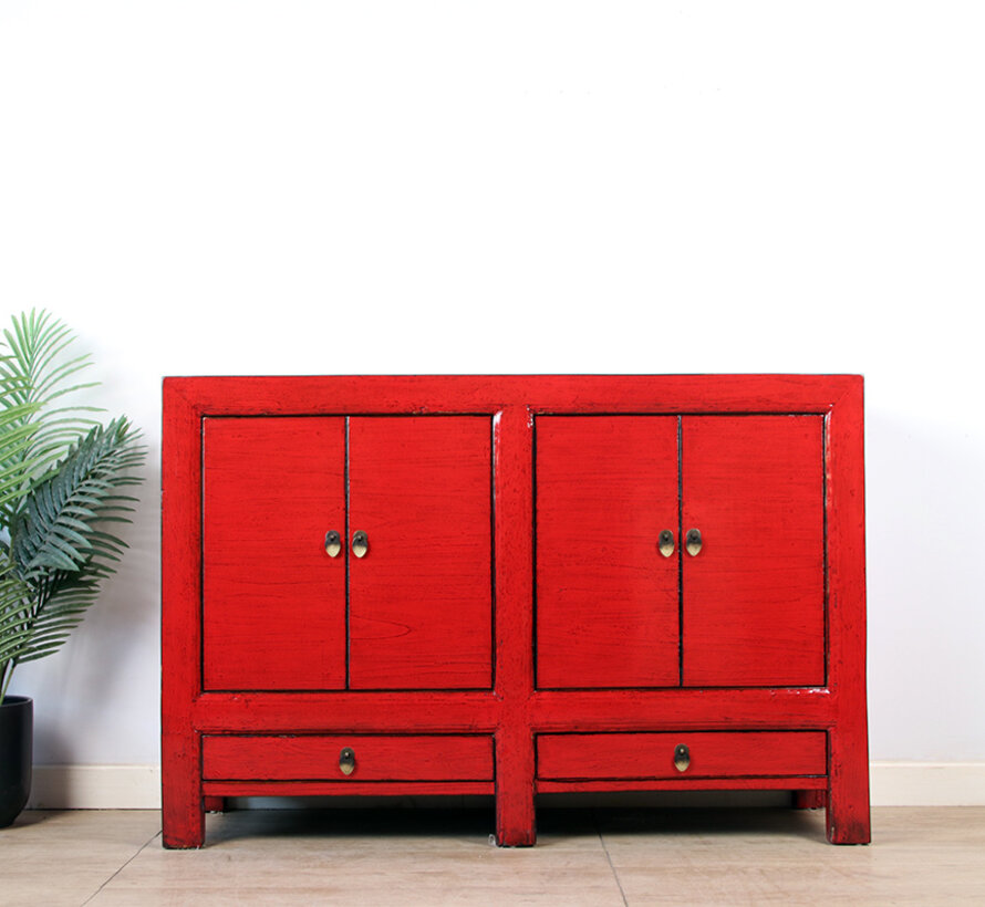Elegantes Sideboard in kräftigem Rot Ein Blickfang für jedes Zuhause