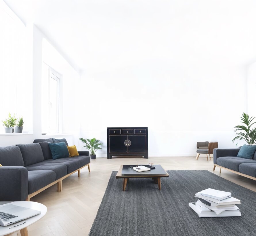 Chinese dresser sideboard 3 drawers 2 doors Oriental / Asian style black