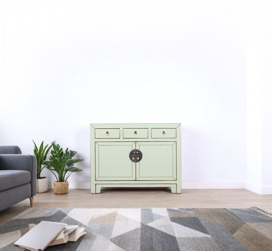 chinesische Kommode Sideboard 3 Schubladen 2 Türen mint