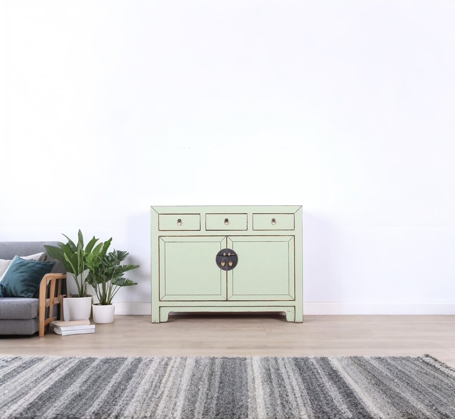 chinesische Kommode Sideboard 3 Schubladen 2 Türen mint