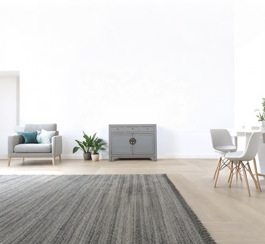 Chinese dresser sideboard 3 drawers 2 doors gray  RAL7005