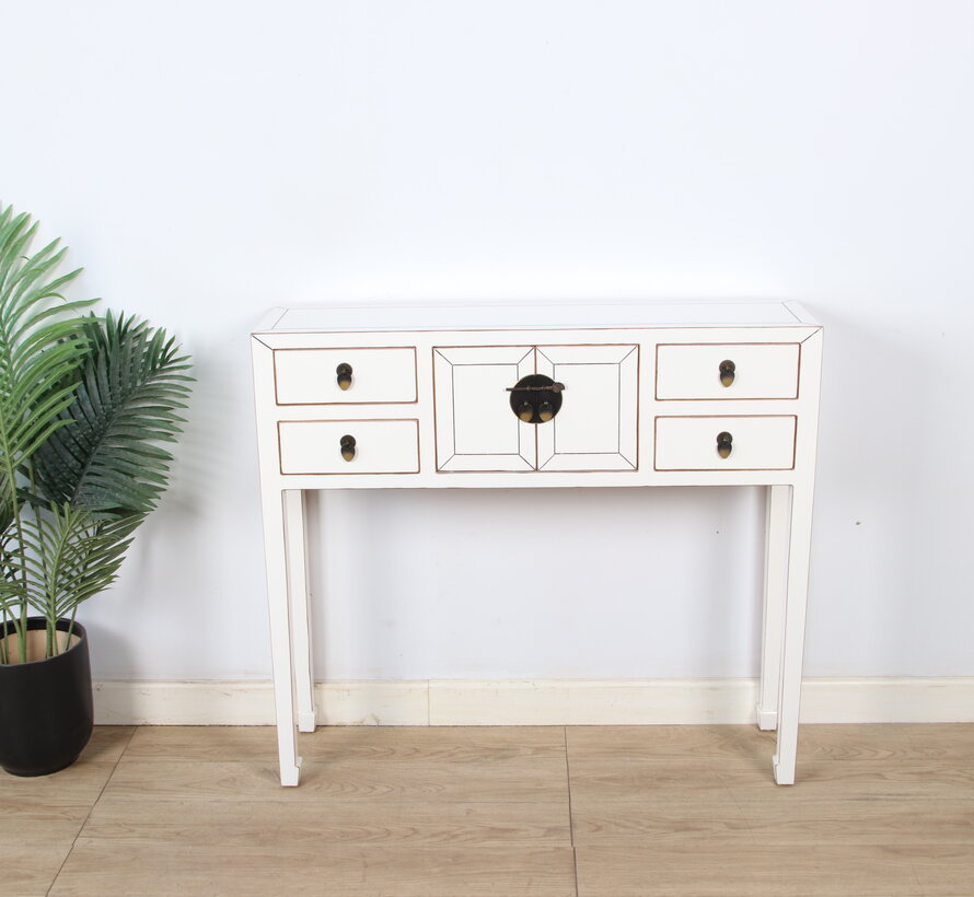 China Konsole Sideboard Highboard mit Stauraum cremeweiß