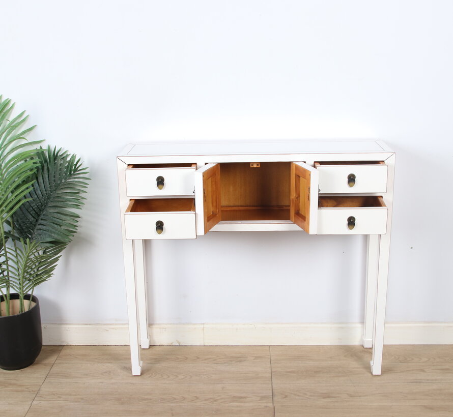 Console Sideboard Highboard with Storage Space Cream White