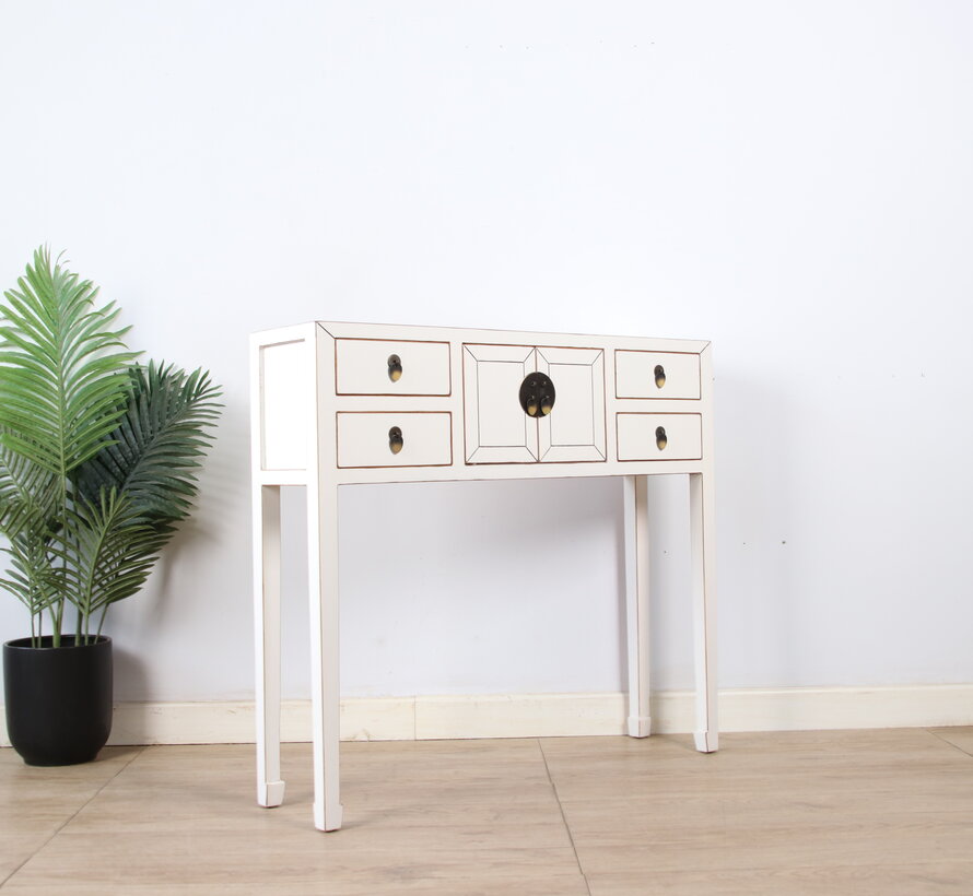 China Konsole Sideboard Highboard mit Stauraum cremeweiß