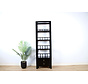 Solid wood shelf cabinet in black with 2 drawers