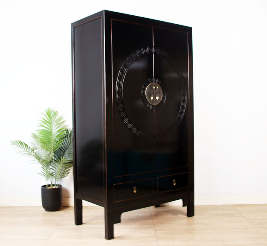 Feng Shui cabinet tradition meets aesthetics black vintage