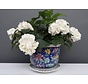 Porzellan Blumentopf  blau bunte Blumen  Ø 22