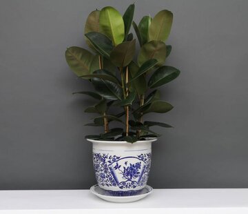 Yajutang Flowerpot blue-white with peony Ø 30