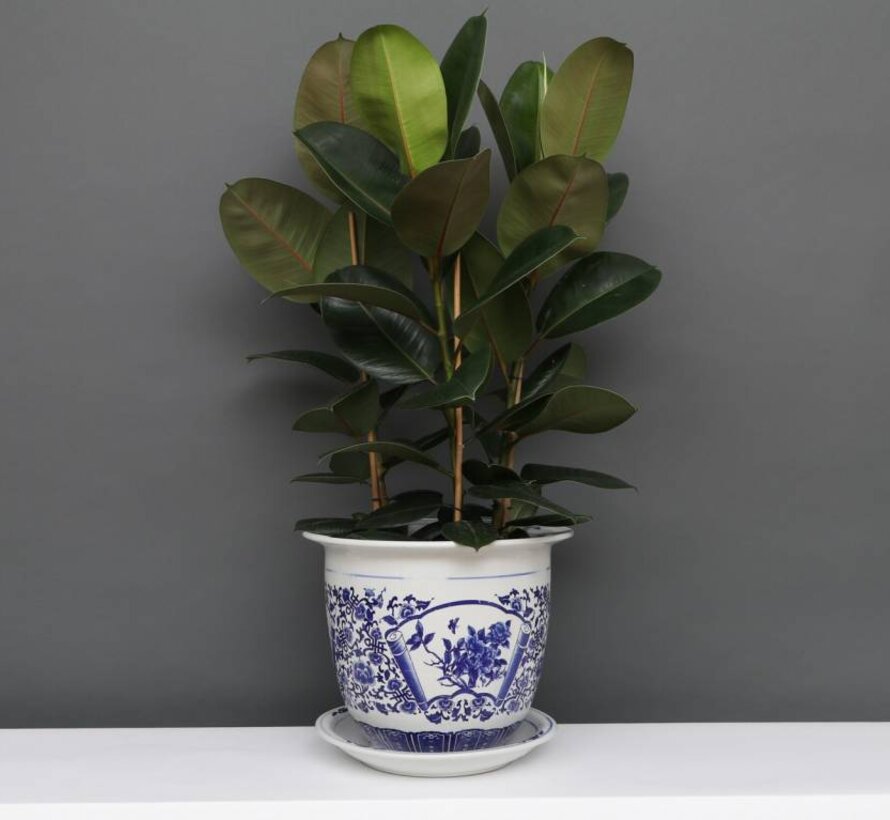 China porcelain flowerpot blue-white with peony flower Ø30